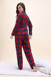 Zivame Checkered Charm Flannel Pyjama Set - High Risk Red — thumbnail 4